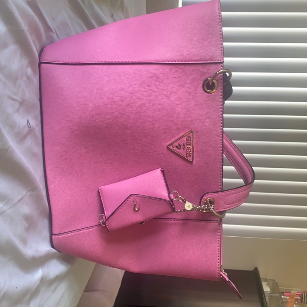All pink GUESS tote